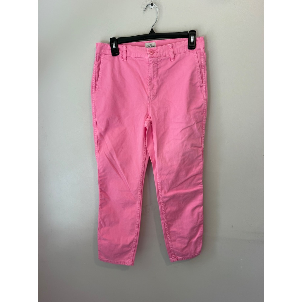 J.Crew Re-Imagined Pink Chino Pants Women Size 27 Tapered Leg Stretch Cotton